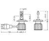 Ensemble des dimensions des ampoules H19 LED Osram LEDriving Bright - 64193DWBRT-2HFB