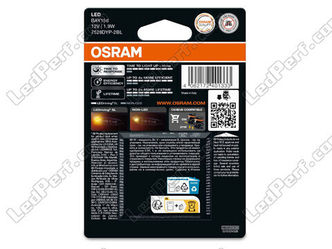 Ampoules LED oranges P21/5W Osram LEDriving® SL  - BAY15d