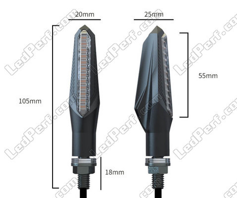 Ensemble des dimensions des Clignotants Séquentiels à LED pour Aprilia Shiver 750 (2007 - 2009)