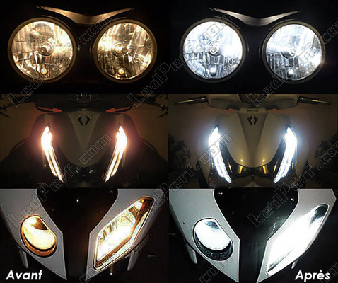 Led Veilleuses Blanc Xénon BMW Motorrad F 800 GT avant et après