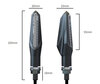 Dimensions des Clignotants dynamiques LED 3 en 1pour Piaggio MP3 500