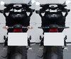 Comparative before and after installation Dynamic LED turn signals + brake lights for Aprilia Dorsoduro 750