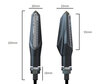 Dimensions of dynamic LED turn signals 3 in 1 for Aprilia Mana 850