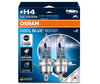 Ampoules H4 Osram Cool Blue Boost 5500K  effet xénon ref: 62193CBB-2HB dans packaging de 2 ampoules