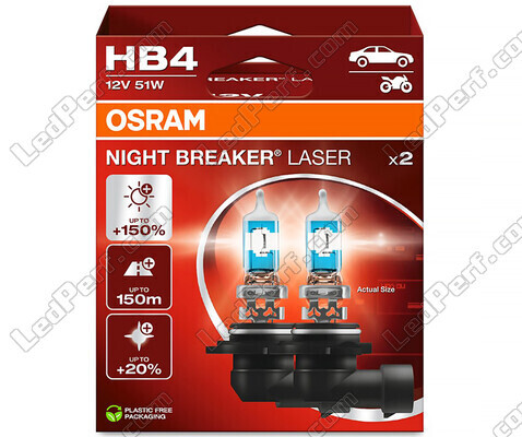 Pack de 2 Ampoules HB4 Osram Night Breaker Laser +150% - 9006NL-2HB