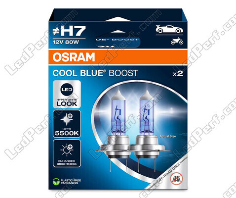 Bulbs H7 Osram Cool Blue Boost 5 500K xenon effect ref: 62210CBB-2HB in packaging of 2 bulbs