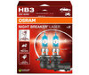 Pack of 2 Osram Night Breaker Laser +150% HB3 bulbs  - 9005NL-2HB