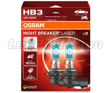 Pack of 2 Osram Night Breaker Laser +150% HB3 bulbs  - 9005NL-2HB